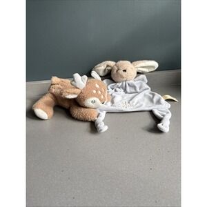 My First Easter Pink Bunny & Deer Plush  Lovey Rattle